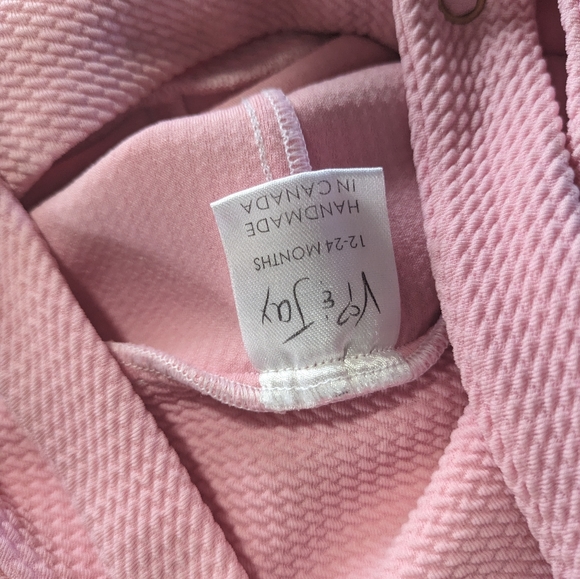 5 for $30 - Vi&Jax pink textured overalls 12-24months - Picture 3 of 3